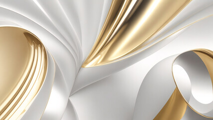 Moderner, minimalistischer und sauberer Hintergrund aus Weißgold mit realistischer Linienwellen-geometrischer Kreisform. Elegantes silbernes Design für Web, Präsentation, Tapete. Vektor-Grafik-Design- - obrazy, fototapety, plakaty