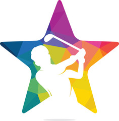 Star Golf club vector logo design.