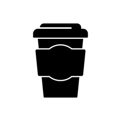 Paper coffee cup glyph black icon