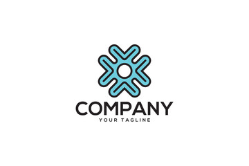 Creative logo design depicting a blue  abstract shape. 