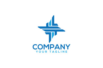 Obraz premium Creative logo design depicting a blue abstract shape. 