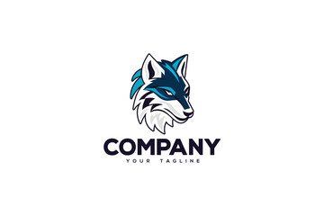 Creative logo design depicting a wolf. 