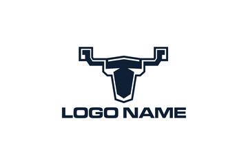 Creative logo design depicting a bull. 