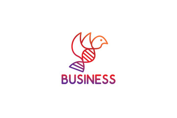 Creative logo design depicting a dna bird. 