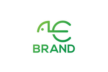 Creative logo design depicting a chameleon.