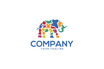 Creative logo design depicting a ink elephant. 