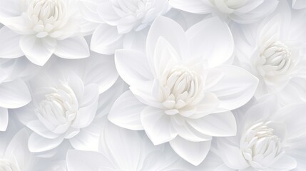 Seamless pattern of white dahlia flowers. illustration. Generative AI