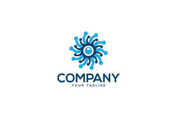 Creative logo design depicting an eye with tentacles. 