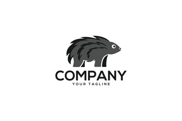 Creative logo design depicting a porcupine. 