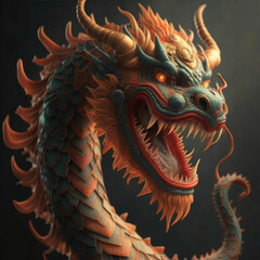 chinese dragon photo 3d render cinematic