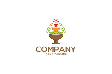 Creative logo design depicting a fruti fountain. 