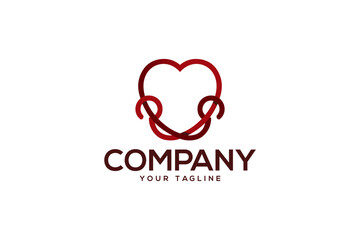 Creative logo design depicting a hook heart. 