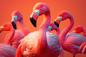 concept animals Humanization background pink flamingos technology Created  general illustration clothes animal fashion style clothing wild fun creativity fur feather colourful
