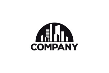Fototapeta premium Creative logo design depicting a city skyline. Logo suited for the real estate and building industry. 