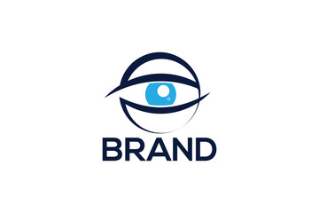 Creative logo design depicting a blue eye. 