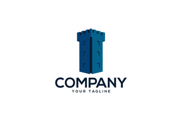 Creative logo design depicting a castle tower.