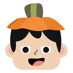 Cute male pumpkin halloween costume avatar Vector