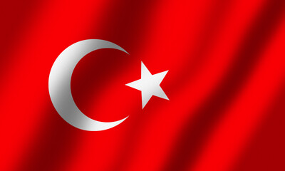 Powiewająca Flaga Turcji - obrazy, fototapety, plakaty