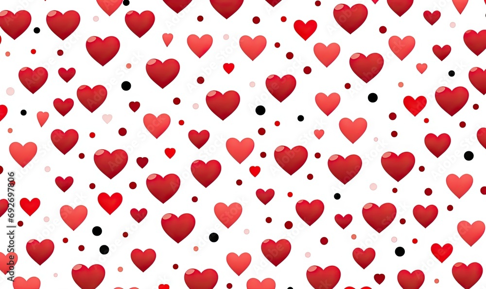 Poster pattern with red hearts generative ai