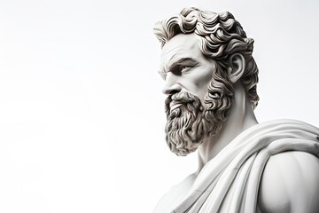 Fototapeta na wymiar Abstract ancient roman, greek stoic person, marble, stone sculpture, bust, statue. Modern stoicism. Great for fitness or stoic quotes.