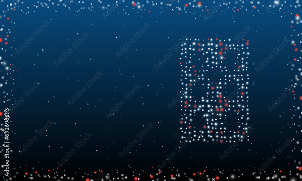Poster on the right is the seven of diamonds playing symbol filled with white dots. abstract futuristic fra