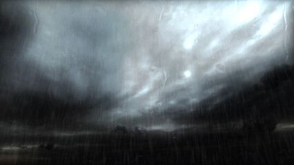 bark heavy cute storm clouds before the rainfall - photo of nature - obrazy, fototapety, plakaty