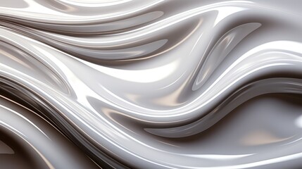 Generative AI image of glossy silver metal fluid glossy chrome mirror water effect background backdrop texture