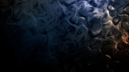 dark blue - yellow biological shapes texture - abstract 3D illustration