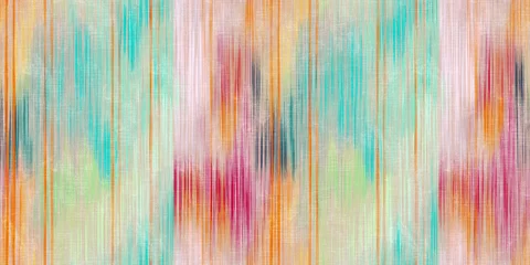 Fotobehang Dyed coastal geometric. Interior decorative weave texture on canvas. Structure vertical irregular artistic striped fabric design . Allover printed . Boho, dyed eclectic texture. Seamless pattern © PATTERN_SPIRIT