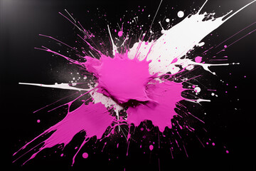 Pink white and red abstract theme. Splash of paint on the wall