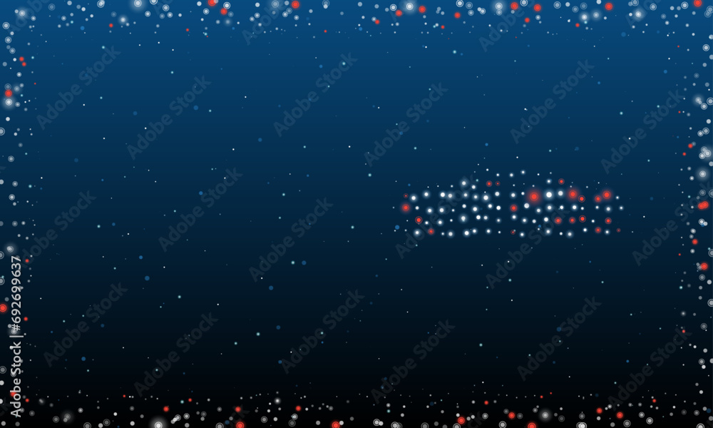 Aufkleber on the right is the future car symbol filled with white dots. pointillism style. abstract futuristic
