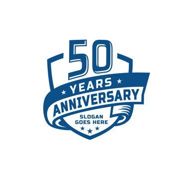 50 years anniversary celebration design template. 50th anniversary logo. Vector and illustration.