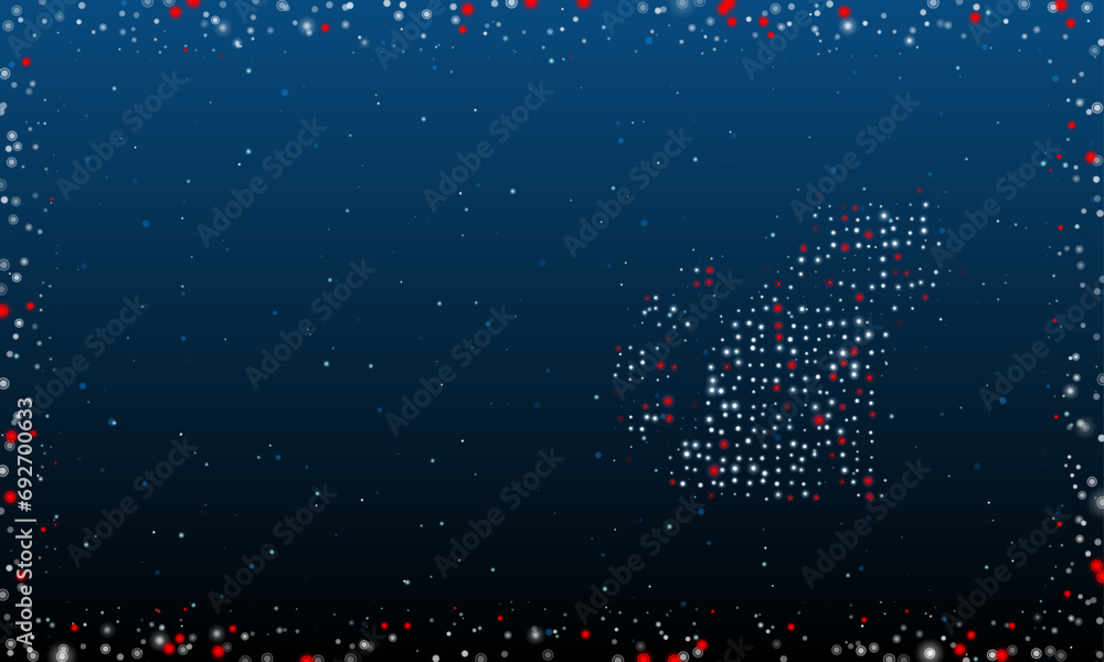 Poster on the right is the raccoon symbol filled with white dots. pointillism style. abstract futuristic fr