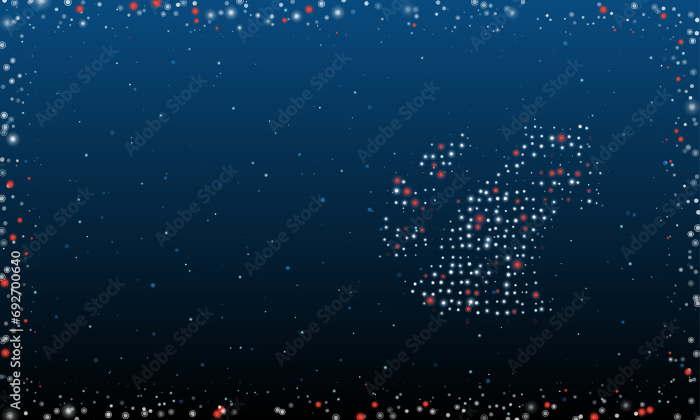 Poster on the right is the raccoon symbol filled with white dots. pointillism style. abstract futuristic fr