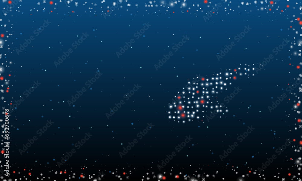 Poster on the right is the angle grinder symbol filled with white dots. pointillism style. abstract futuris