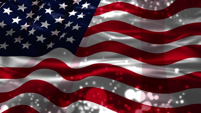 USA Flag Animation, Animation of American Flag, USA Flag And Snow Effect Animation Video, American Flag Motion Background Videos