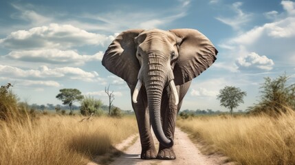 Fototapeta na wymiar Generative AI image of elephant in Africa