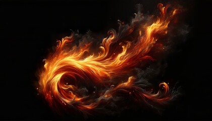 Vibrant Flames Sweeping Across Wide Canvas Fire