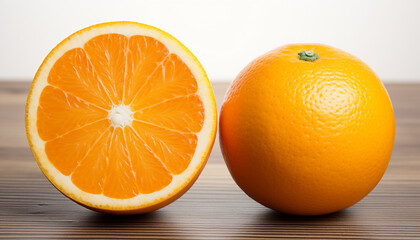 Freshness and vibrancy of orange citrus fruit generated by AI - obrazy, fototapety, plakaty