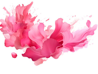 Abstract bright pink whirlwind petal on white background