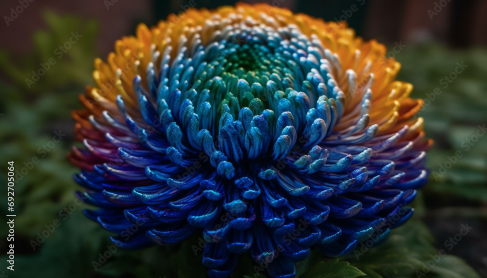 Poster vibrant colors of underwater reef create an abstract fractal pattern generated by ai