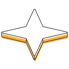 2d isometric star shape icon Vector