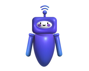 3D blue chat bot, online  service for website or application.  Online assistant, vector illustration EPS 10 