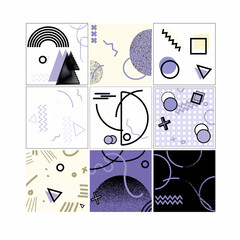 90's Seamless Pattern. Vivid, trendy, retro style patterns from 1990. Funky, abstract and vintage graphics. Seamless Abstract Geometric Poster Art Designee.	