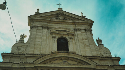 Beautiful baroque facade of Church in Italy