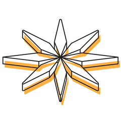 2d isometric star shape icon Vector