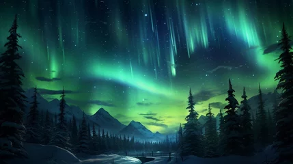 Kussenhoes Celestial auroras dancing across a polar night sky © Image Studio