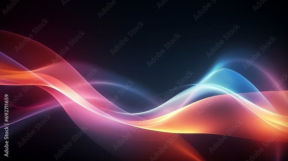 Aufkleber abstract background with a glowing wavy line, eps10 generative ai