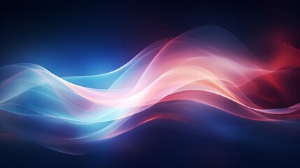 Naklejka premium Abstract background with blue and red wavy lines. illustration. Generative AI