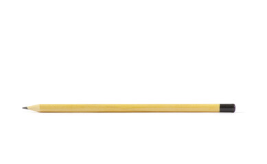 simple pencil of yellow color isolated on white background